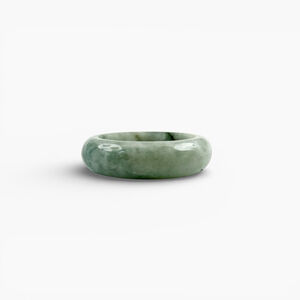 Green Jade Band Ring Vintage Polished Jadeite Style Wide Ring Natural Stone